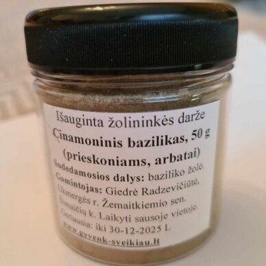 Cinamoninio baziliko milteliai prieskoniams, arbatai